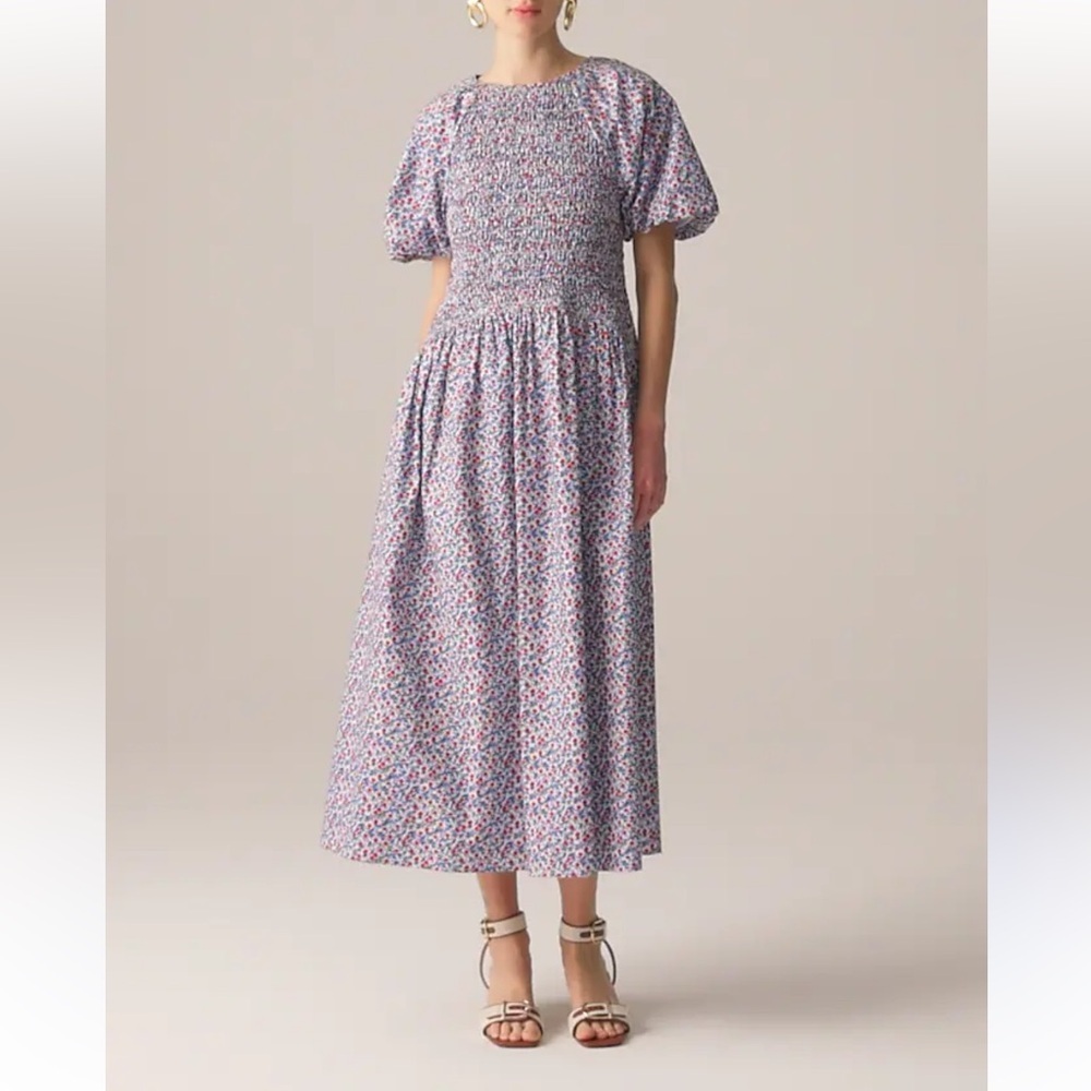 J. Crew Lavender Floral Midi Dress